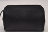 Authentic CHANEL Caviar Skin CC Logo Cosmetic Pouch Purse Black Junk 8341I