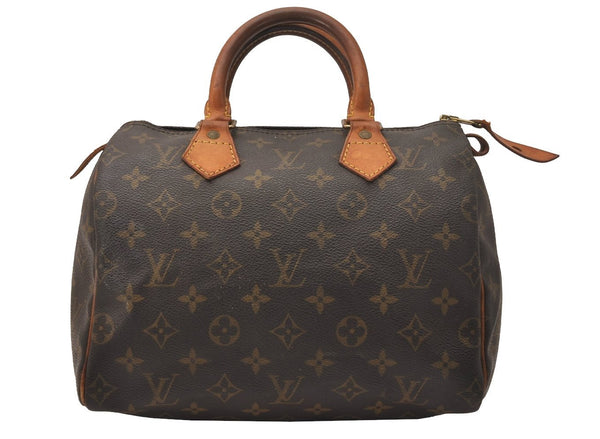 Authentic Louis Vuitton Monogram Speedy 25 Boston Hand Bag M41528 LV 8341J