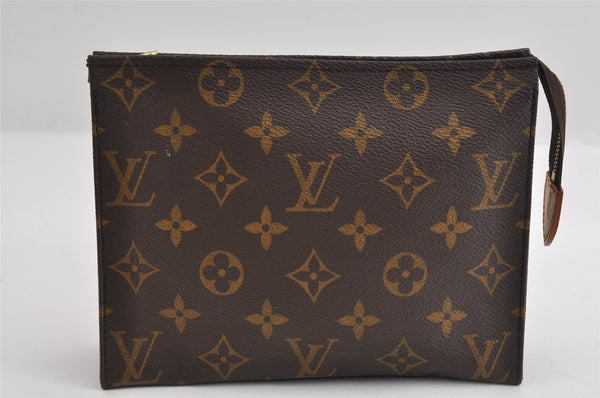 Authentic Louis Vuitton Monogram Poche Toilette 19 M47544 Cosmetics Pouch 8342I