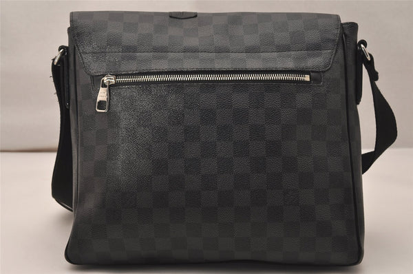 Authentic Louis Vuitton Damier Graphite District MM N41272 Shoulder Bag 8342J