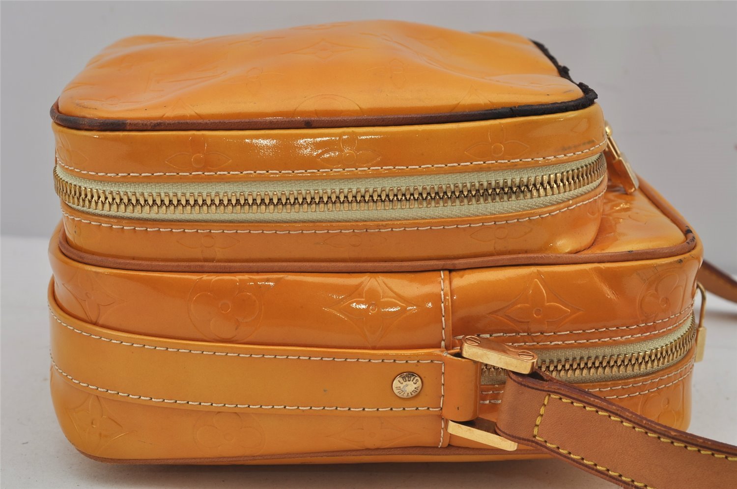 Auth Louis Vuitton Vernis Wooster Shoulder Cross Body Bag Yellow M91075 LV 8343J