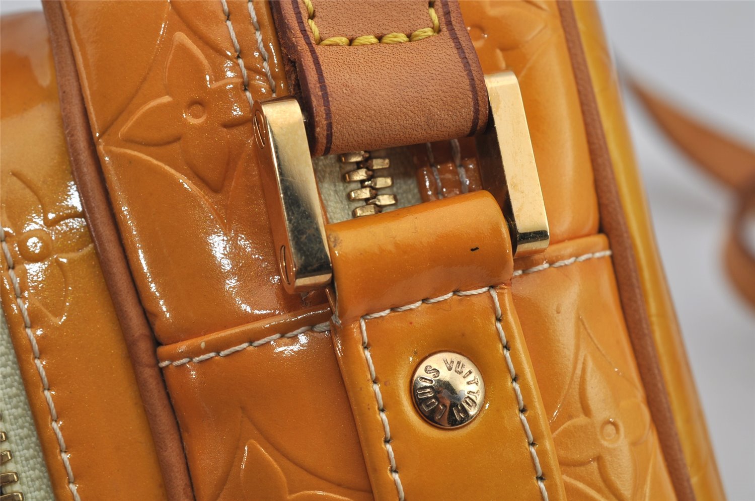 Auth Louis Vuitton Vernis Wooster Shoulder Cross Body Bag Yellow M91075 LV 8343J