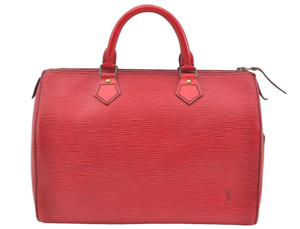 Authentic Louis Vuitton Epi Speedy 30 Hand Boston Bag Red M43007 LV 8344G