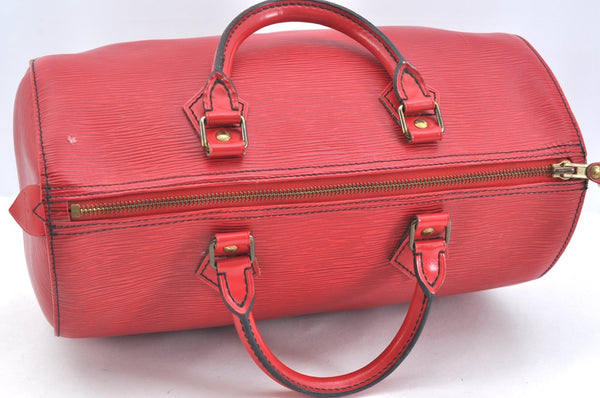 Authentic Louis Vuitton Epi Speedy 30 Hand Boston Bag Red M43007 LV 8344G