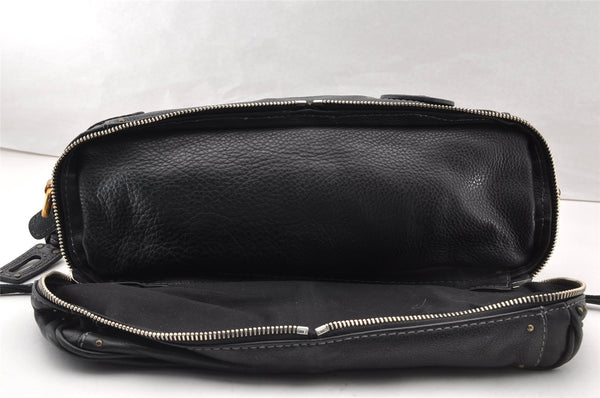 Authentic Chloe Vintage Paddington Leather Shoulder Hand Bag Black 8345I