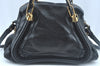 Authentic Chloe Paraty Medium 2Way Shoulder Hand Bag Purse Leather Black 8346I