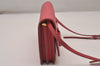 Auth PRADA SAFFIANO LUX Ribbon Leather Shoulder Long Wallet BT1009 Pink 8347I