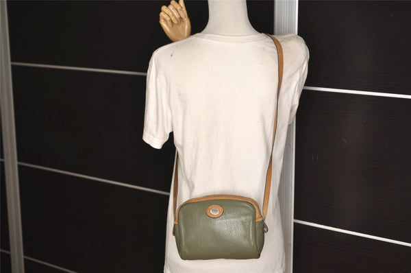 Authentic Christian Dior Shoulder Cross Body Bag Purse Leather Green Junk 8348J