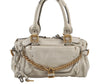 Authentic Chloe Vintage Paddington Leather Shoulder Hand Bag White 8349I