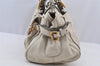 Authentic Chloe Vintage Paddington Leather Shoulder Hand Bag White 8349I