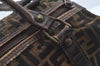 Authentic FENDI Zucca Hand Boston Bag Canvas Leather Brown 8349J