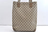 Authentic GUCCI Vintage Shoulder Tote Bag GG PVC Leather Brown 8350J