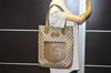 Authentic GUCCI Vintage Shoulder Tote Bag GG PVC Leather Brown 8350J