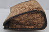 Authentic Christian Dior Trotter Clutch Bag Purse Canvas Leather Brown 8352J