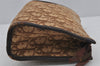 Authentic Christian Dior Trotter Clutch Bag Purse Canvas Leather Brown 8352J