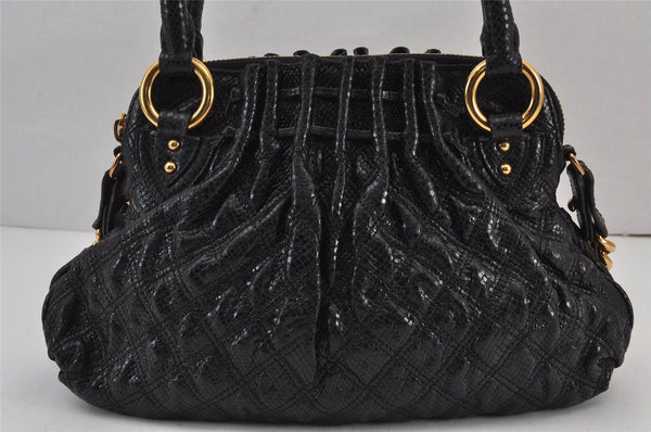 Authentic MARC JACOBS Quilting Leather 2Way Shoulder Hand Bag Purse Black 8353J