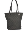 Authentic GUCCI Shoulder Hand Tote Bag GG Canvas Leather 31244 Black 8354I