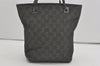 Authentic GUCCI Shoulder Hand Tote Bag GG Canvas Leather 31244 Black 8354I