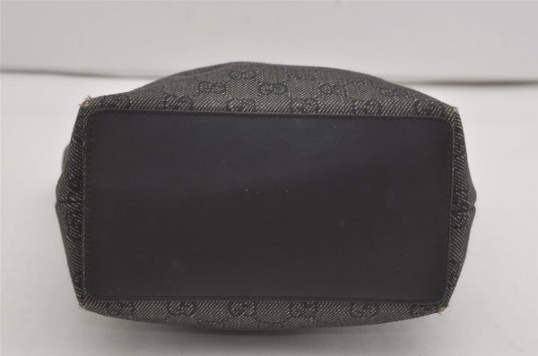 Authentic GUCCI Shoulder Hand Tote Bag GG Canvas Leather 31244 Black 8354I