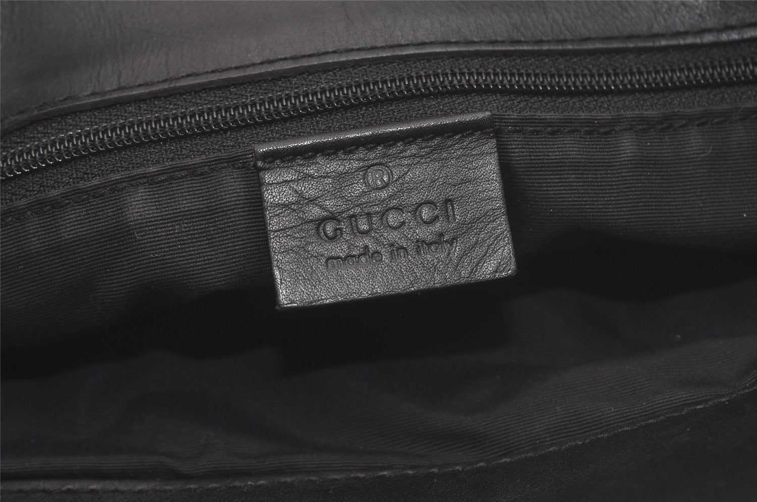 Authentic GUCCI Shoulder Hand Tote Bag GG Canvas Leather 31244 Black 8354I