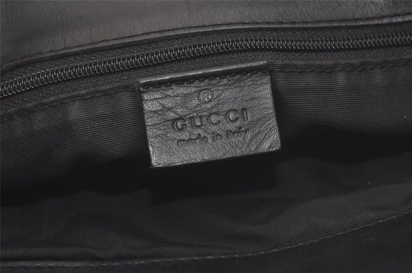 Authentic GUCCI Shoulder Hand Tote Bag GG Canvas Leather 31244 Black 8354I
