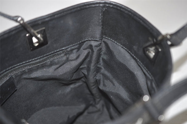 Authentic GUCCI Shoulder Hand Tote Bag GG Canvas Leather 31244 Black 8354I