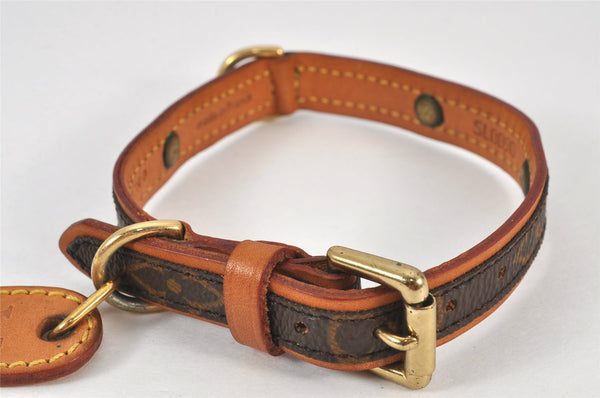 Authentic Louis Vuitton Monogram Collier Baxter PM Dog Collar M58072 LV 8358K