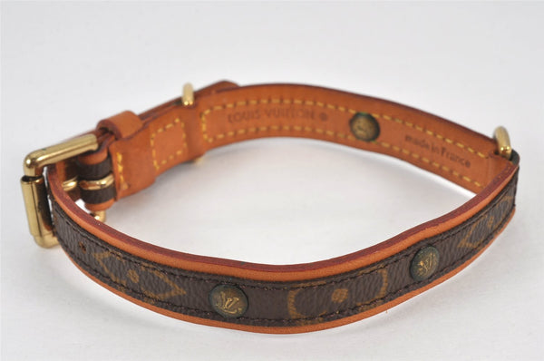 Authentic Louis Vuitton Monogram Collier Baxter PM Dog Collar M58072 LV 8358K