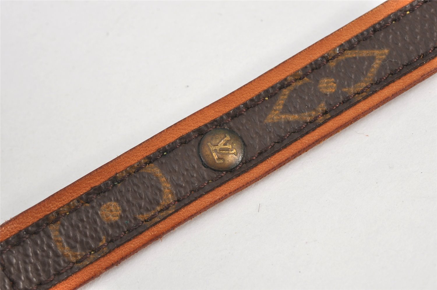 Authentic Louis Vuitton Monogram Collier Baxter PM Dog Collar M58072 LV 8358K