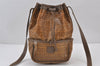 Authentic FENDI Zucchino Shoulder Cross Body Bag Purse PVC Leather Brown 8359J