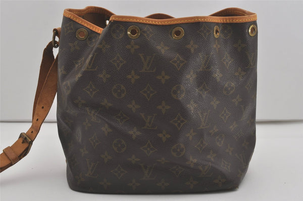 Authentic Louis Vuitton Monogram Petit Noe M42226 Drawstring Bag Junk 8360I