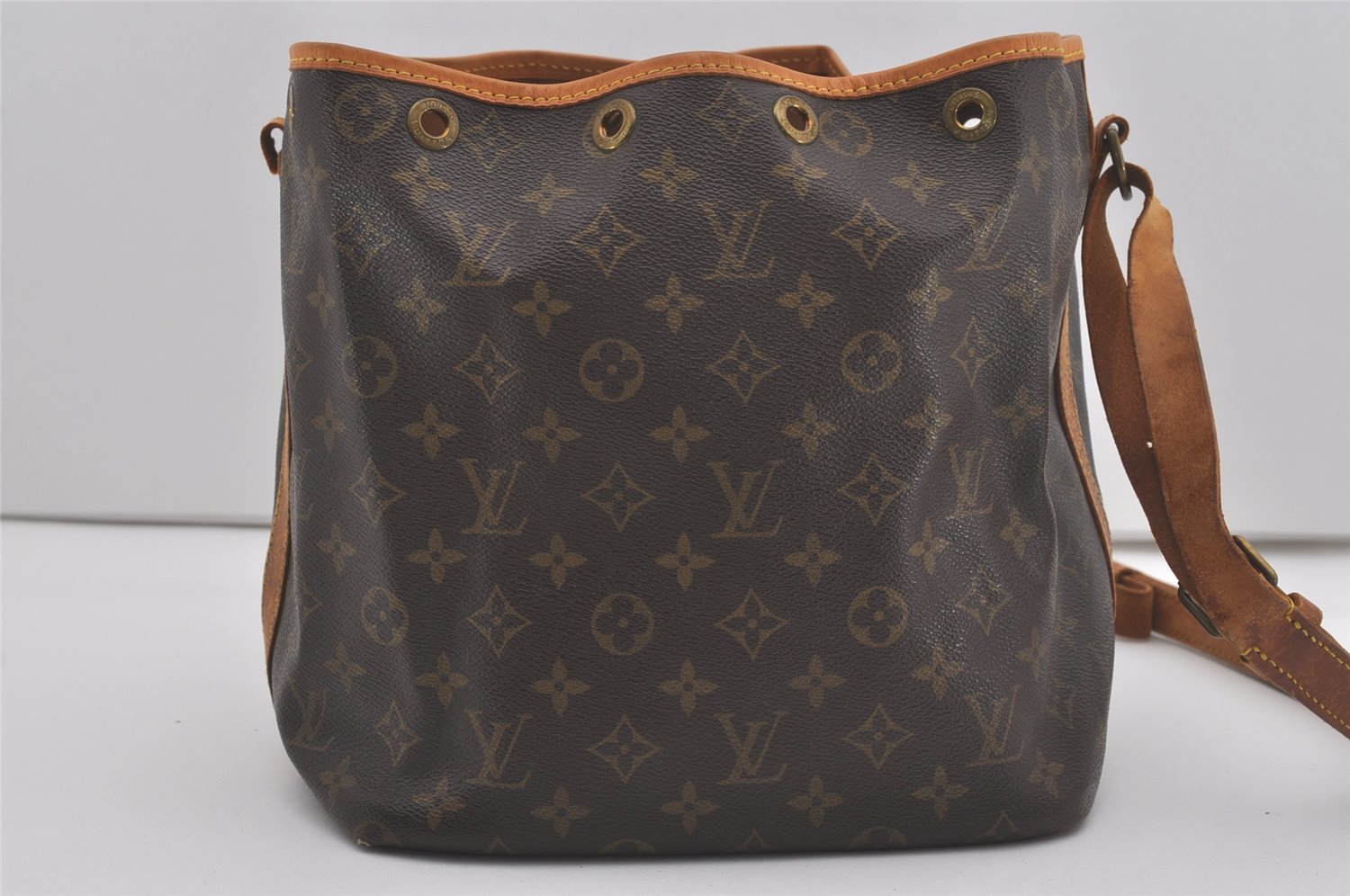 Authentic Louis Vuitton Monogram Petit Noe M42226 Drawstring Bag Junk 8360I