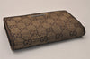Authentic GUCCI Bifold Wallet Purse GG Canvas Leather 154258 Brown 8360J
