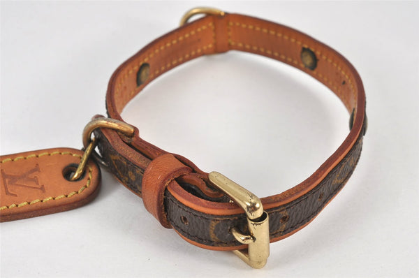 Authentic Louis Vuitton Monogram Collier Baxter PM Dog Collar M58072 LV 8360K