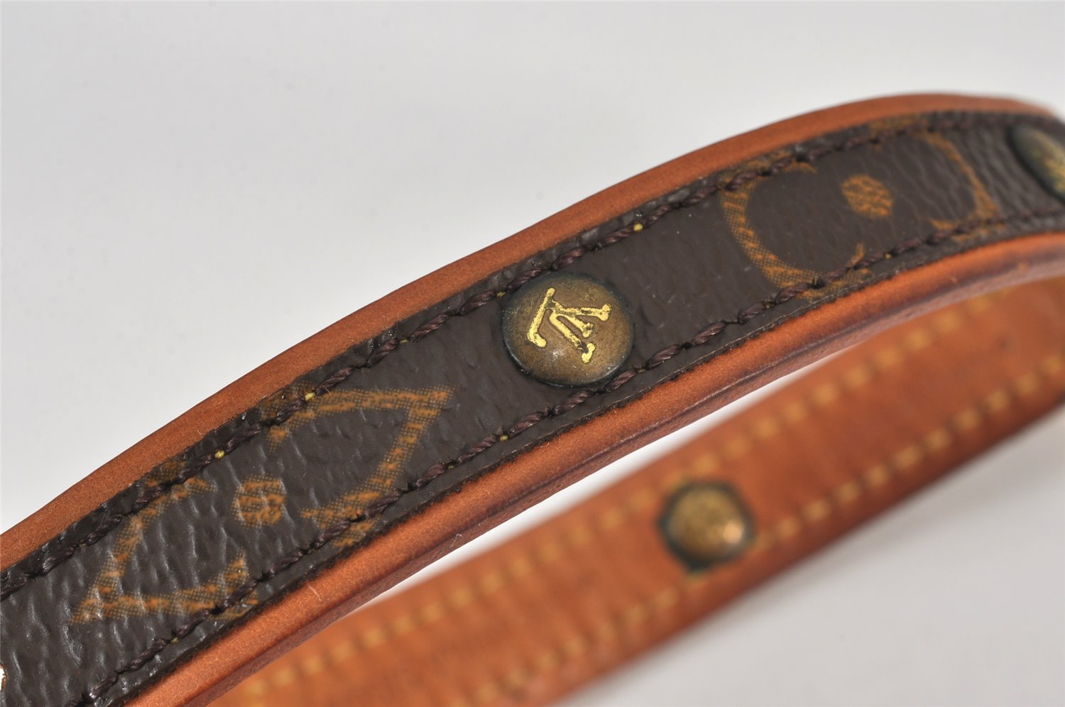 Authentic Louis Vuitton Monogram Collier Baxter PM Dog Collar M58072 LV 8360K