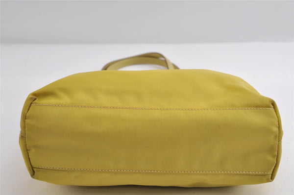 Authentic PRADA Nylon Tessuto Leather Shoulder Hand Bag Purse Yellow 8361I