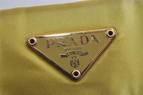 Authentic PRADA Nylon Tessuto Leather Shoulder Hand Bag Purse Yellow 8361I