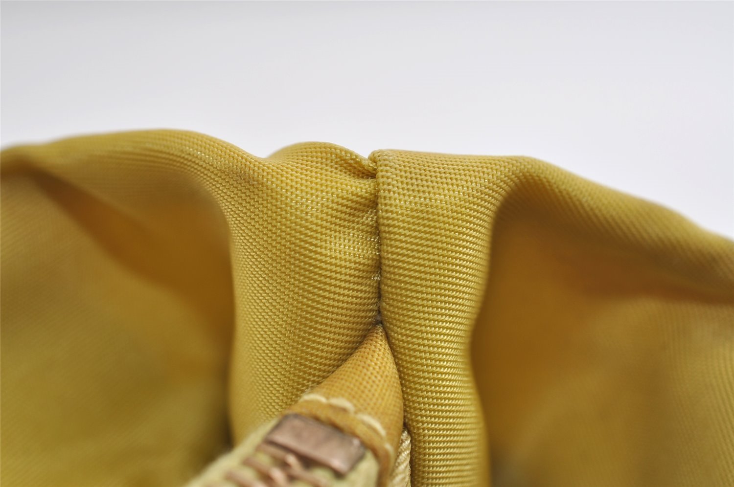 Authentic PRADA Nylon Tessuto Leather Shoulder Hand Bag Purse Yellow 8361I