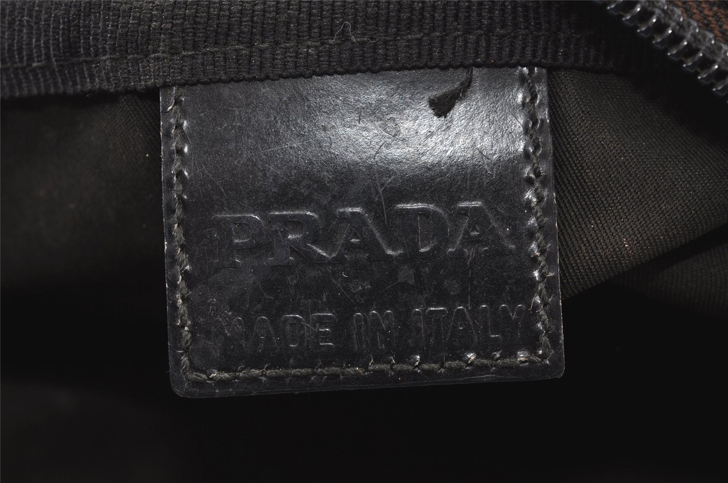 Authentic PRADA Vintage Nylon Tessuto Leather Pouch Purse Black 8363J