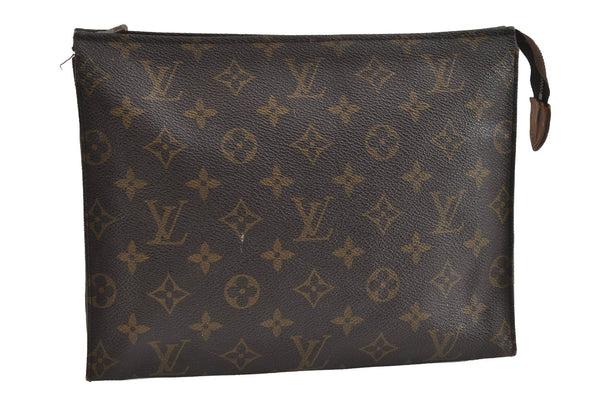 Authentic Louis Vuitton Monogram Poche Toilette 26 M47542 Cosmetics Pouch 8365I