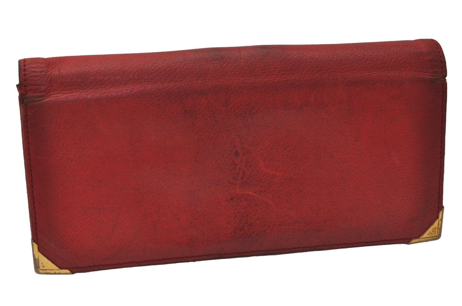 Authentic YVES SAINT LAURENT Vintage Long Wallet Purse Leather Red 8370J
