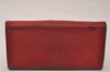 Authentic YVES SAINT LAURENT Vintage Long Wallet Purse Leather Red 8370J