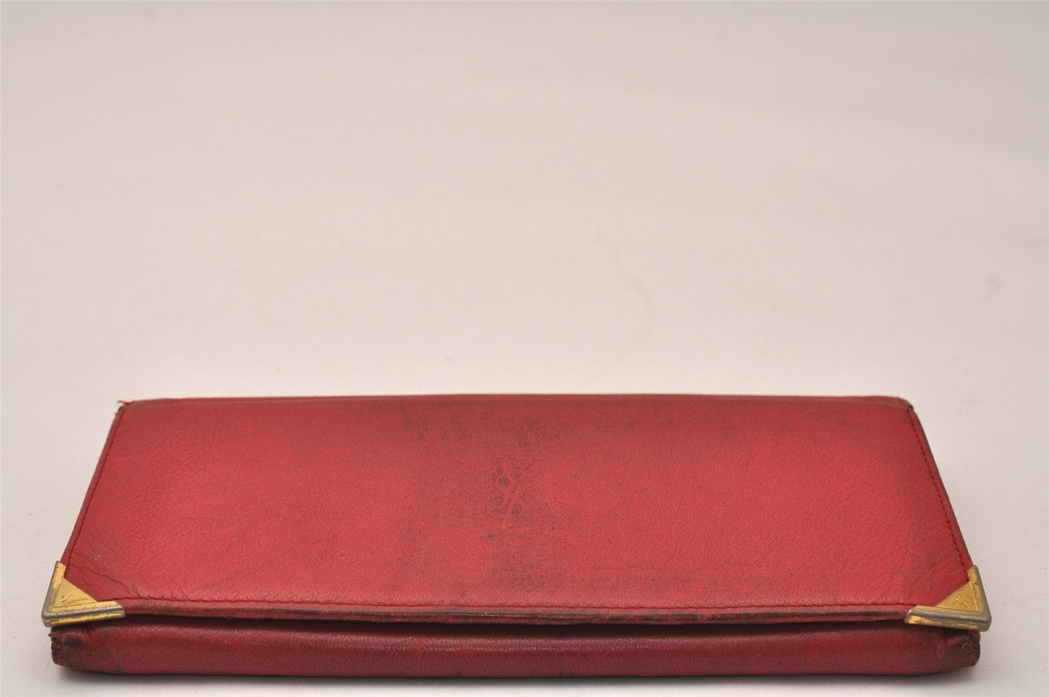 Authentic YVES SAINT LAURENT Vintage Long Wallet Purse Leather Red 8370J