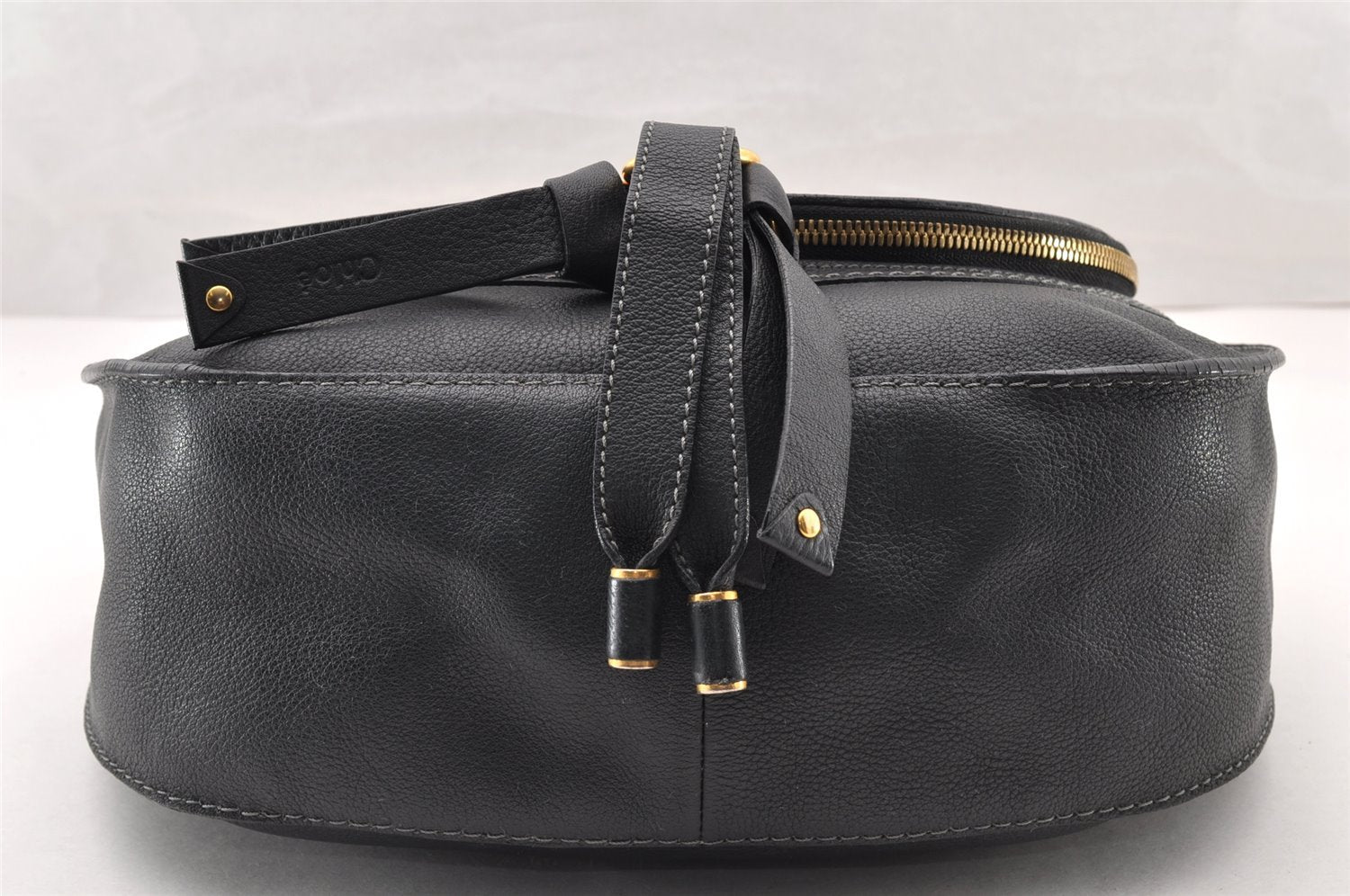 Authentic Chloe Mercy Hobo Leather Shoulder Cross Body Bag Purse Black 8371I