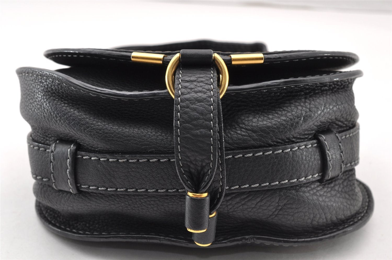 Authentic Chloe Mercie Vintage Leather Shoulder Cross Body Bag Purse Black 8372I