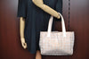 Authentic CHANEL New Travel Line Shoulder Tote Bag Nylon Leather Beige 8373H