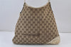 Authentic GUCCI New Britt Shoulder Tote Bag GG Canvas Leather 169947 Brown 8373J