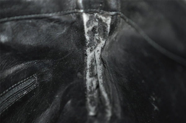 Authentic GUCCI Bamboo Vintage Shoulder Tote Bag Purse Leather Black Junk 8376I