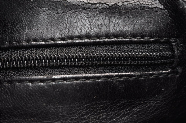 Authentic GUCCI Bamboo Vintage Shoulder Tote Bag Purse Leather Black Junk 8376I