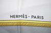 Authentic HERMES Carre 90 Scarf "LES VOITURES A TRANSFORMATION" Silk Gray 8376J